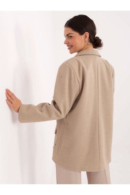 Dámske sako farba Béžová kód IT-MA-18365.97 (Farba Béžová, Veľkosť ONE SIZE)