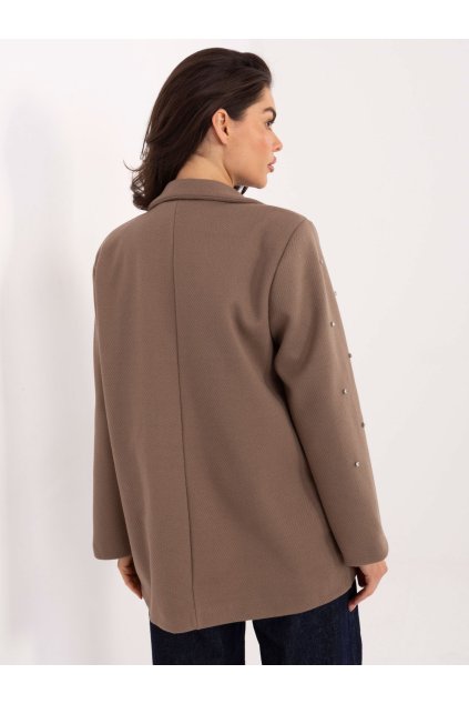 Dámske sako farba Tmavo-béžová kód IT-MA-18365.97 (Farba Tmavo-béžová, Veľkosť ONE SIZE)