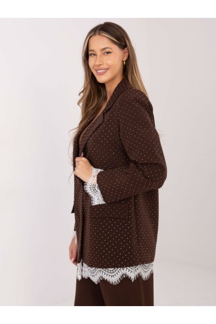Dámske sako farba Hnedá kód IT-MA-FL9916-2.12P (Farba Hnedá, Veľkosť ONE SIZE)