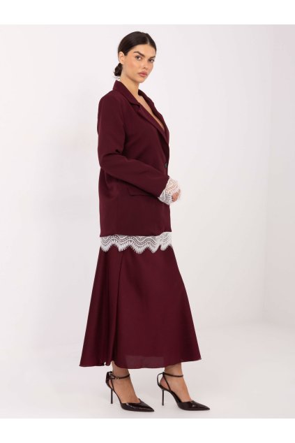 Dámske sako farba Bordová kód IT-MA-FL9916.02P (Farba Bordová, Veľkosť ONE SIZE)