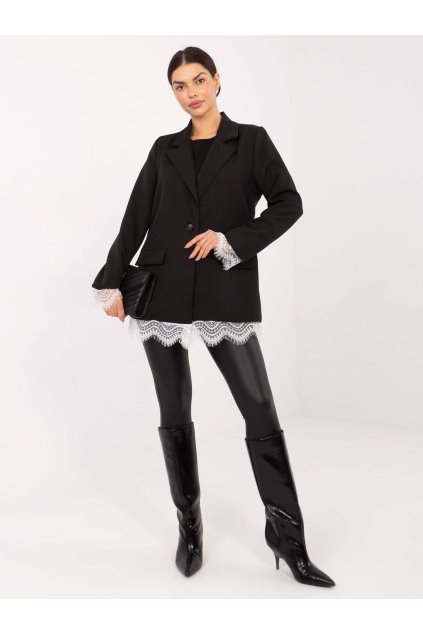 Dámske sako farba Čierna kód IT-MA-FL9916.02P (Farba Čierna, Veľkosť ONE SIZE)