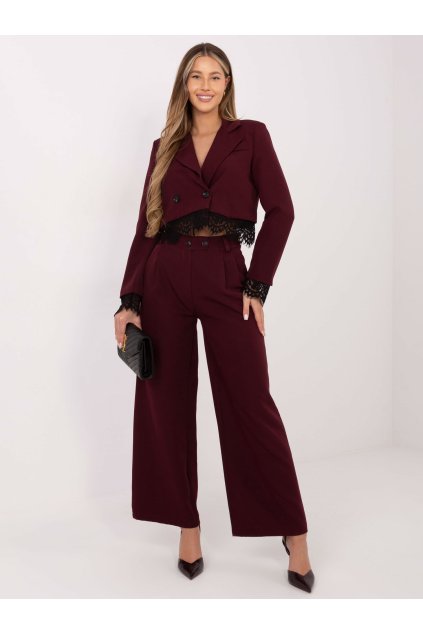 Dámske sako farba Bordová kód IT-MA-FL9972.72 (Farba Bordová, Veľkosť ONE SIZE)