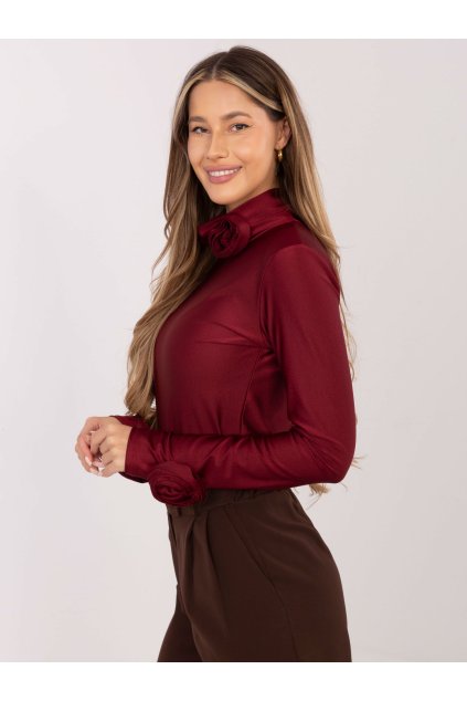 Dámska blúzka formálny štýl bordová MI-BZ-272611.56 (Farba Bordová, Veľkosť ONE SIZE)