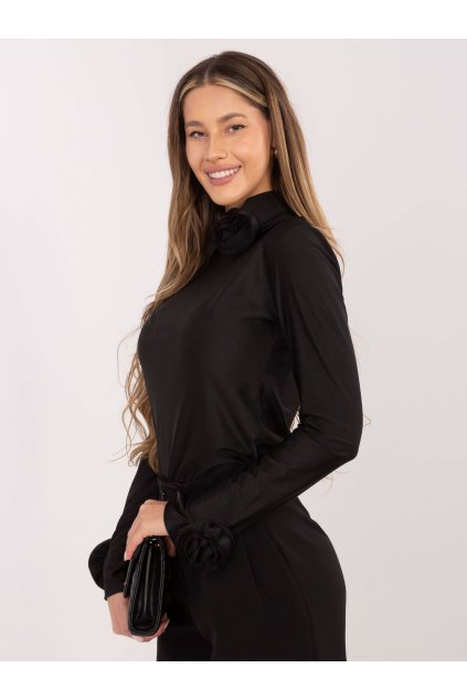 Dámska blúzka formálny štýl čierna MI-BZ-272611.56 (Farba Čierna, Veľkosť ONE SIZE)