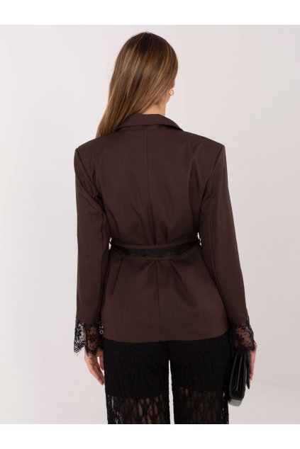 Dámske sako farba Tmavo-hnedá kód MI-MA-A2895.54 (Farba Tmavo-hnedá, Veľkosť ONE SIZE)