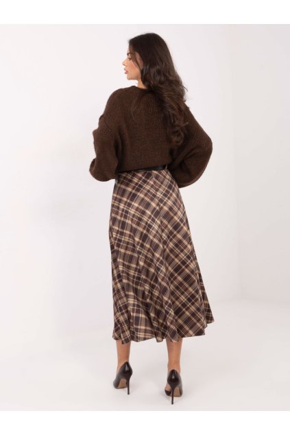 Dámska Rozširené sukňa tmavo-hnedá kód 24-TemU-H/M-MI-SD-8400.17 (Farba Tmavo-hnedá, Veľkosť ONE SIZE)
