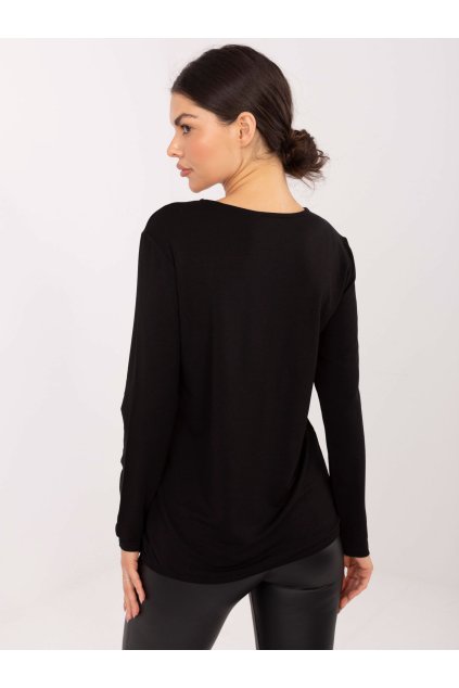 Dámska blúzka s dlhým rukávom čierna RV-BZ-A-160.19P (Farba Čierna, Veľkosť ONE SIZE)