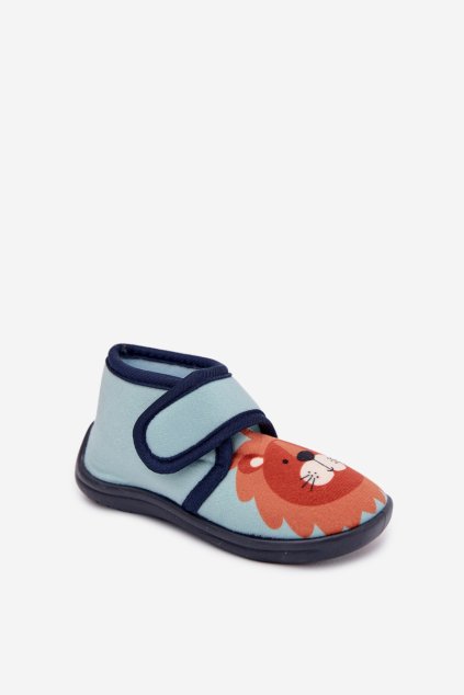 Detské papuče na suchý zips modré katline / KFW255109-0 GREEN (Veľkosť 24)