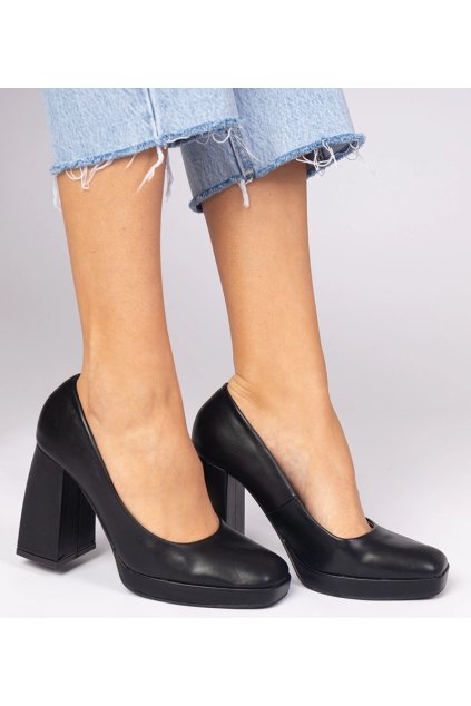 Dámske topánky lodičky čierne kód H22-186 - GM H22-186 BLACK 38 - GM (Veľkosť 38)