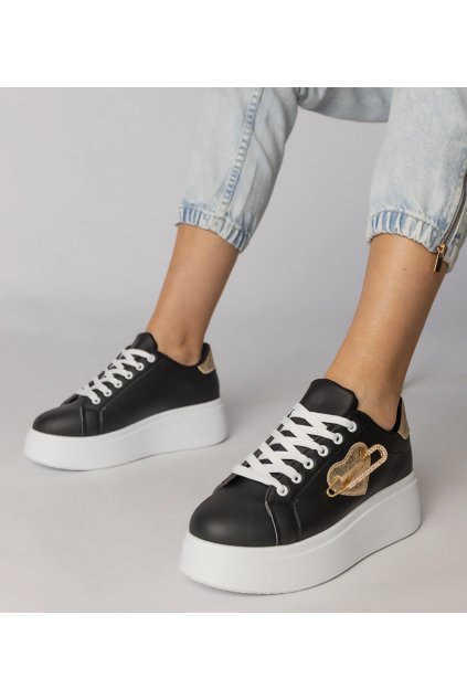 Dámske topánky tenisky čierne kód 8919 - GM 8919 BLACK 38 - GM (Veľkosť 40)