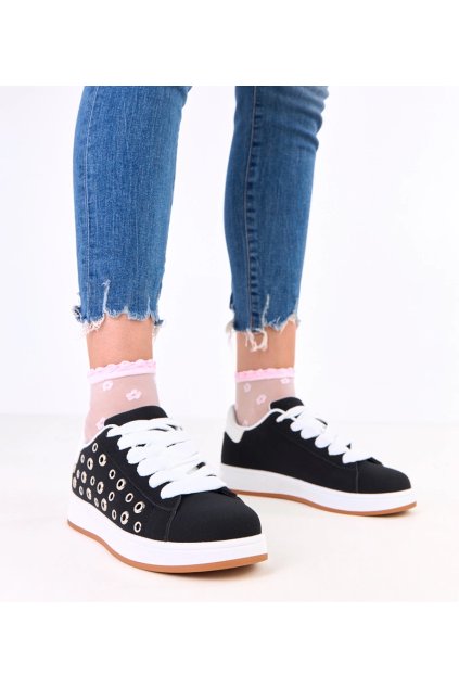 Dámske topánky tenisky čierne kód A-129 - GM A-129 BLACK 38 - GM (Veľkosť 39)