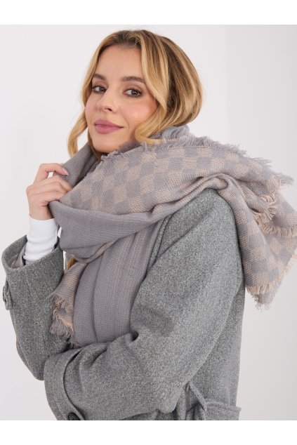 Dámsky šál farba sivo-ružová Fact - naj AT-SZ-16501.03 (Farba Sivo-ružová, Veľkosť ONE SIZE)