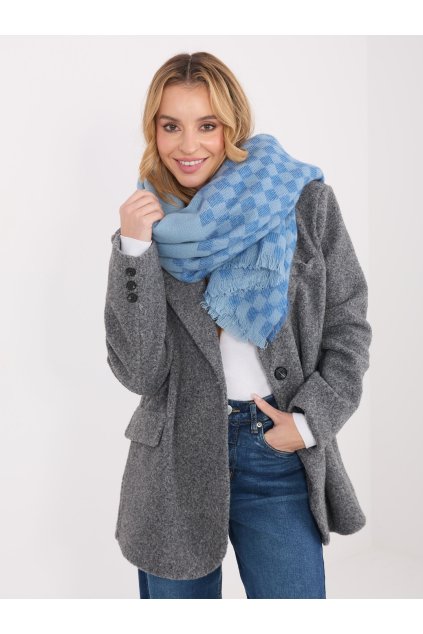 Dámsky šál farba svetlo-modrá Fact - naj AT-SZ-16501.06 (Farba Svetlo-modrá, Veľkosť ONE SIZE)