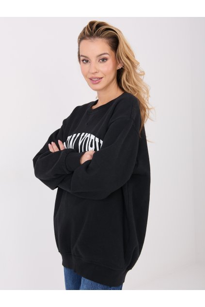 Dámska čierna športová mikina bez kapucne WT-BL-A1062.29 (Farba Čierna, Veľkosť ONE SIZE)