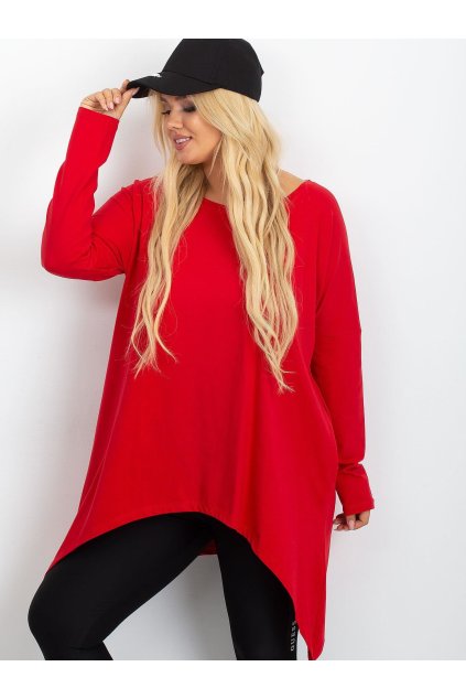 Dámska blúzka pre plnoštíhle moletky červená RV-BZ-5031.06X (Farba Červená, Veľkosť one size XL/2XL)