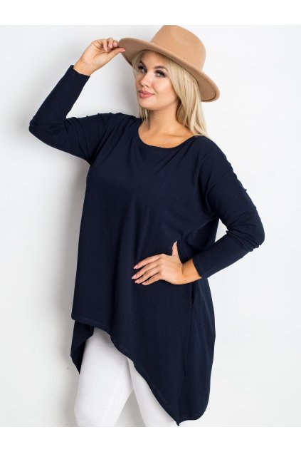 Dámska blúzka pre plnoštíhle moletky granatovo-modrá RV-BZ-5031.06X (Farba Granatovo-modrá, Veľkosť one size XL/2XL)