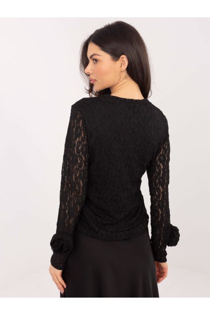 Dámska blúzka s čipkou čierna IT-BZ-9950.79 (Farba Čierna, Veľkosť ONE SIZE)