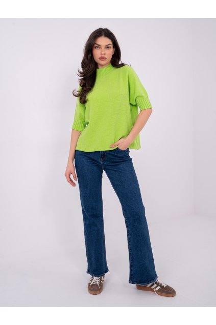 Dámsky sveter farba Limetková-zelená kód MI-SW-0512.77 (Farba Limetková-zelená, Veľkosť ONE SIZE)