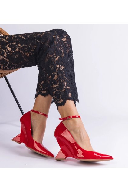 Dámske topánky lodičky červené kód E400 - GM E400 RED 38 - GM (Veľkosť 38)