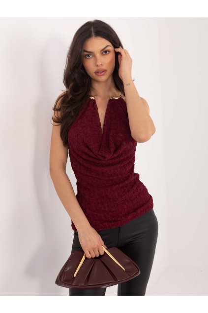 Dámsky Top farba bordová kód IT-TP-9967.01P (Farba Bordová, Veľkosť ONE SIZE)