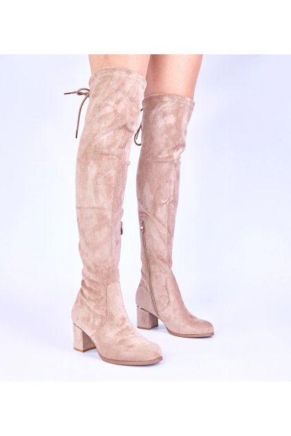 Dámske topánky čižmy hnedé kód E8685 - GM E8685 KHAKI 38 - GM (Veľkosť 39)