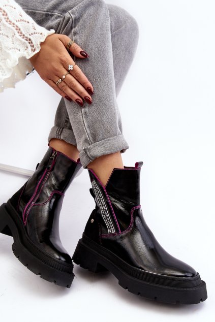 Kožené dámské botky Maciejka 06236-15 Černé (Veľkosť 37)