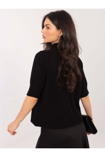Dámsky sveter farba Čierna kód MI-SW-0512.77 (Farba Čierna, Veľkosť ONE SIZE)