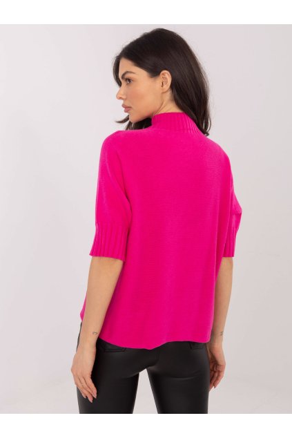 Dámsky sveter farba Fuksiovo-ružová kód MI-SW-0512.77 (Farba Fuksiovo-ružová, Veľkosť ONE SIZE)