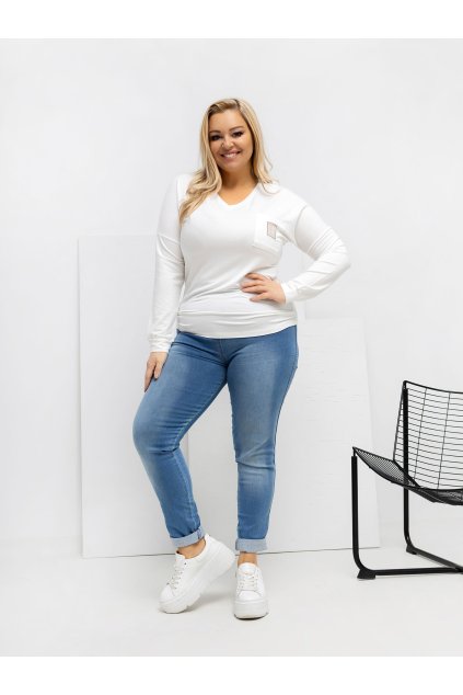 Dámska blúzka plus size okrová RV-BZ-A-161.63 (Farba Okrová, Veľkosť ONE SIZE)