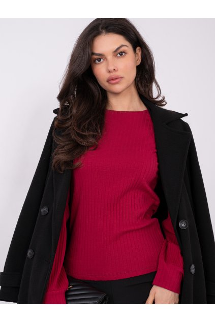 Dámska blúzka basic bordová RV-BZ-A1052.00 (Farba Bordová, Veľkosť S/M)