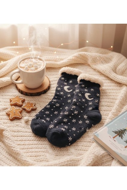 Šedé zimné ponožky s ovčou kožou Grondi PW-066 D.GREY 39-42 - GM (Veľkosť 39-42)