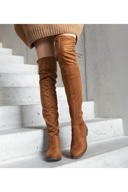 Dámske topánky čižmy hnedé kód A26 - GM A26 CAMEL 38 - GM (Veľkosť 38)