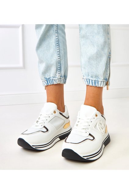 Dámske topánky tenisky biele kód B2064 - GM B2064 WHITE 38 - GM (Veľkosť 40)