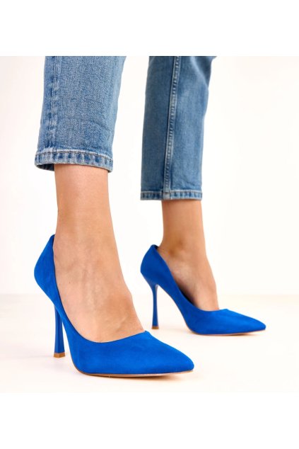 Dámske topánky lodičky modré kód AH-40 - GM AH-40 BLUE 38 - GM (Veľkosť 38)