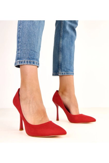 Dámske topánky lodičky červené kód AH-40 - GM AH-40 RED 38 - GM (Veľkosť 38)