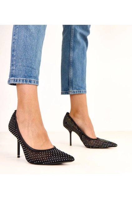 Dámske topánky lodičky čierne kód AH-57 - GM AH-57 BLACK 38 - GM (Veľkosť 38)