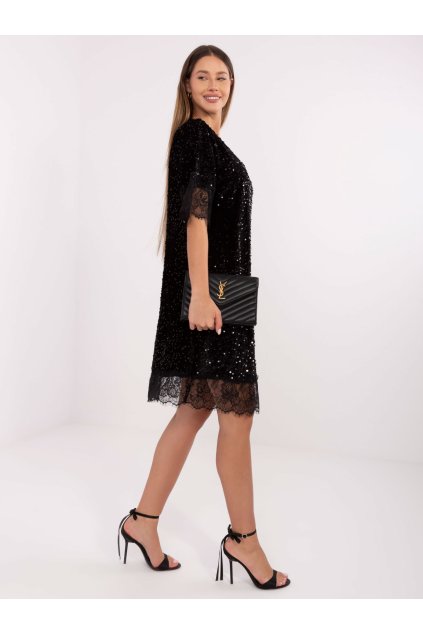 Dámske čierne šaty elegantné kód produktu MI-SK-A60151.29P (Farba Čierna, Veľkosť ONE SIZE)