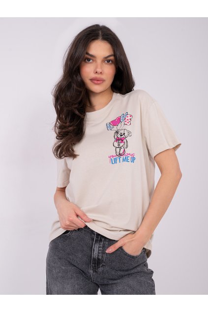 Dámske s podtlačou farba svetlo-béžová kód D12022AH02645Y (Farba Svetlo-béžová, Veľkosť S)