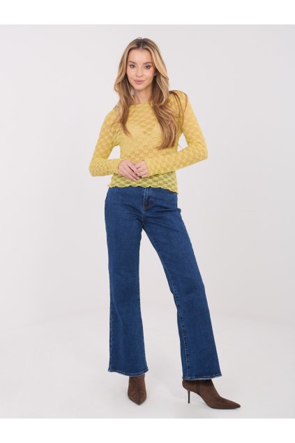 Dámska blúzka s čipkou limetková-zelená PM-BZ-SF127.75 (Farba Limetková-zelená, Veľkosť ONE SIZE)