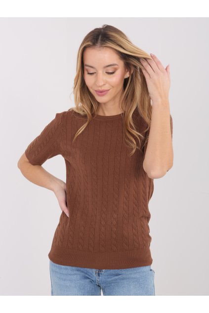 Dámsky sveter farba Svetlo-hnedá kód PM-SW-B-613.09 (Farba Svetlo-hnedá, Veľkosť ONE SIZE)