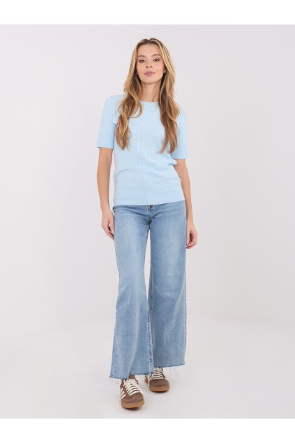 Dámsky sveter farba Svetlo-modrá kód PM-SW-B-613.09 (Farba Svetlo-modrá, Veľkosť ONE SIZE)