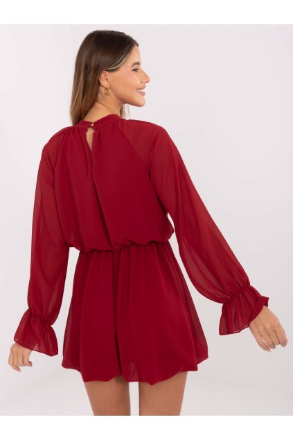 Dámske tmavo-červene šaty elegantné kód produktu MI-SK-A1554.26 (Farba Bordová, Veľkosť ONE SIZE)