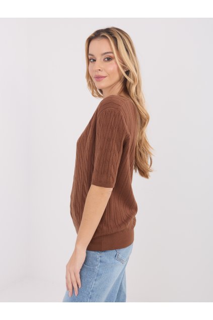 Dámsky sveter farba Svetlo-hnedá kód PM-SW-B-615.18 (Farba Svetlo-hnedá, Veľkosť ONE SIZE)
