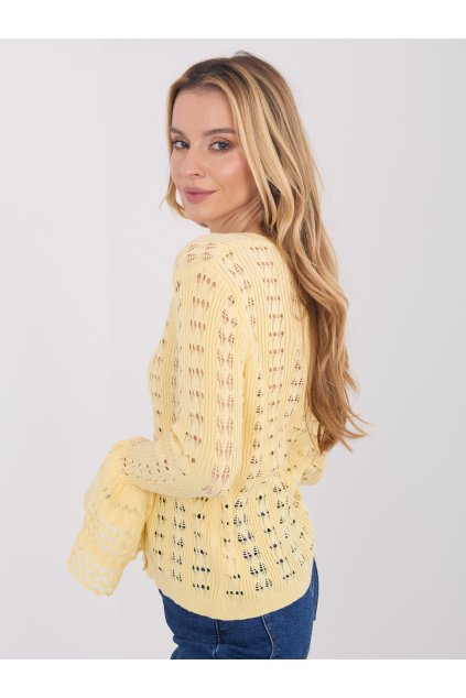 Dámsky sveter farba Svetlo-žltá kód PM-SW-SF118.86 (Farba Svetlo-žltá, Veľkosť ONE SIZE)