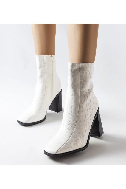 Dámske členkové topánky biele kód L08-253 - GM L08-253 WHITE 38 - GM (Veľkosť 40)