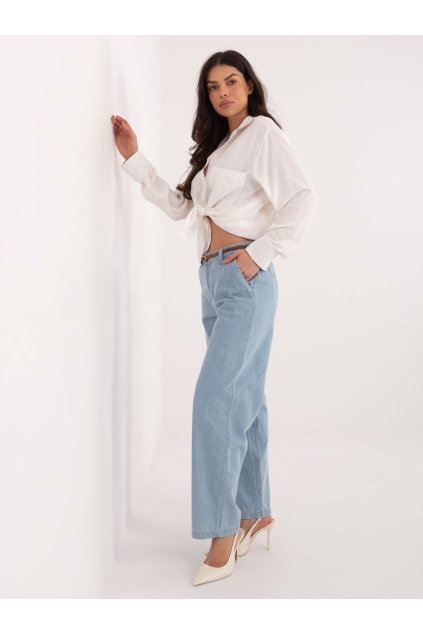 Dámske Nohavice farba Svetlo-modrá kód D80038BB62630L220 (Farba Svetlo-modrá, Veľkosť M)