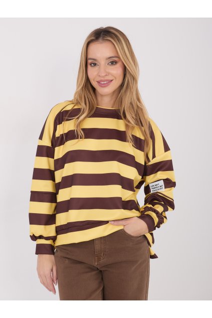 Dámska hnedá športová mikina bez kapucne IT-BL-9780.26 (Farba Hnedá, Veľkosť ONE SIZE)