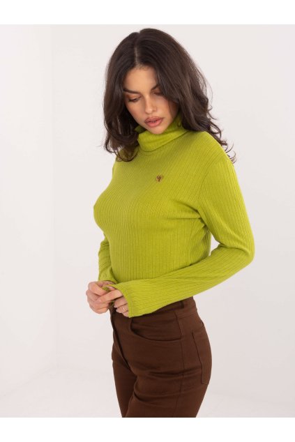 Dámsky sveter farba Limetková-zelená kód LK-SW-510184.01P (Farba Limetková-zelená, Veľkosť S)