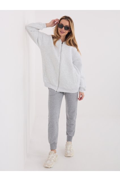 Dámska svetlo-sivá športová mikina bez kapucne WT-BL-A1454.84 (Farba Svetlo-sivá, Veľkosť ONE SIZE)