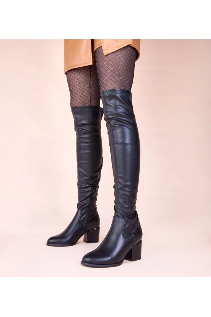 Dámske topánky čižmy čierne kód T2325-1 - GM T2325-1 BLACK 38 - GM (Veľkosť 37)